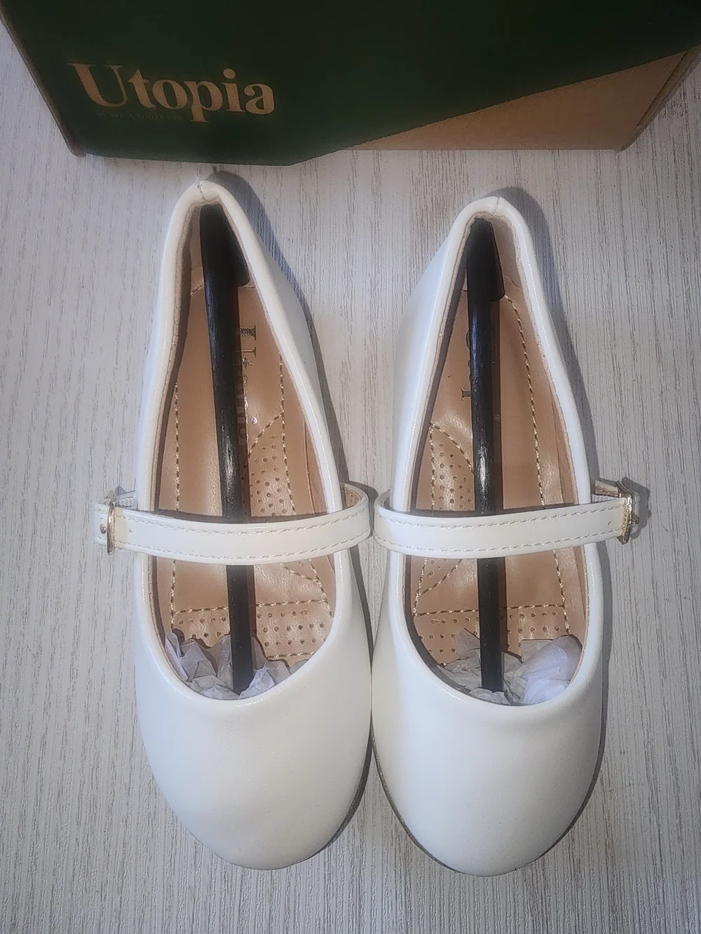Topia Toddler GIRLS White Mary Jane Flats